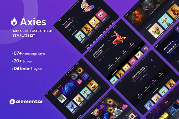 Axies – NFT Portfolio Elementor Template Kit