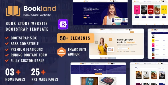 Bookland – Bookstore E-commerce Bootstrap 5 HTML Template