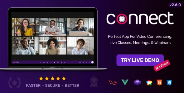 Connect – Video Conference, Online Meetings, Live Class & Webinar, Whiteboard, Live Chat