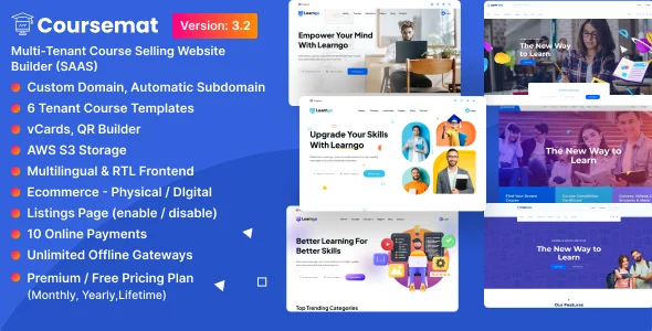 Coursemat - Multi-Tenant Course Selling Website Builder (SAAS)