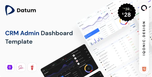 Datum – CRM Admin Dashboard Template (HTML, React & Vue)