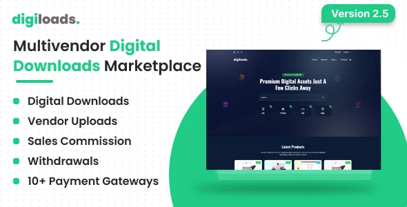 Digiloads – Multivendor Digital Downloads Marketplace