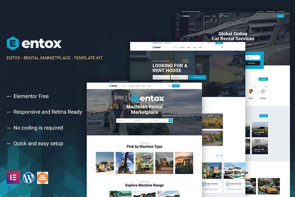 Entox – Car Rental Marketplace Elementor Template Kit
