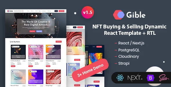 Gible – React Nextjs 14+ NFT Marketplace Template