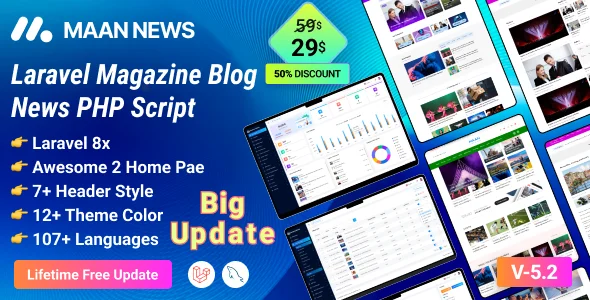 Maan News- Laravel Magazine Blog & News PHP Script