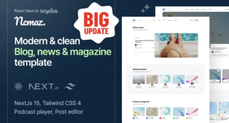 Ncmaz – Blog, News Magazine NextJs React Template