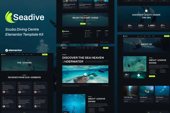 Seadive – Scuba Diving Centre Elementor Template Kit