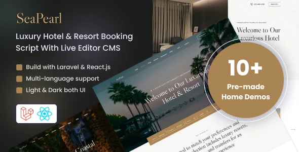 SeaPearl – Luxury Hotel & Resort Booking Script With Live Editor CMS