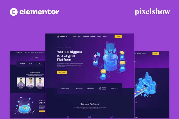 Smart ICO – Crypto Currency Elementor Pro Full Site Kit