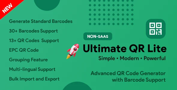 UltimateQR Lite – QR Code Builder + Barcode Generator | Laravel PHP Script