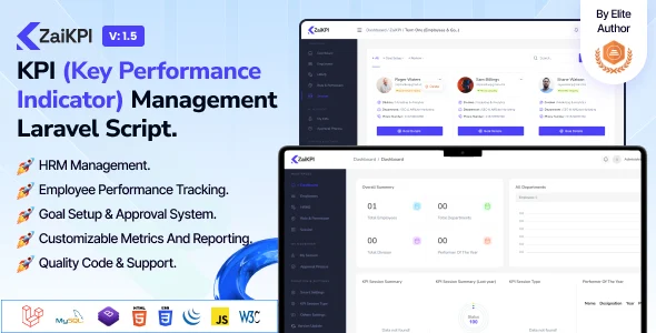 ZaiKPI – KPI (Key Performance Indicator) Management Laravel Script.
