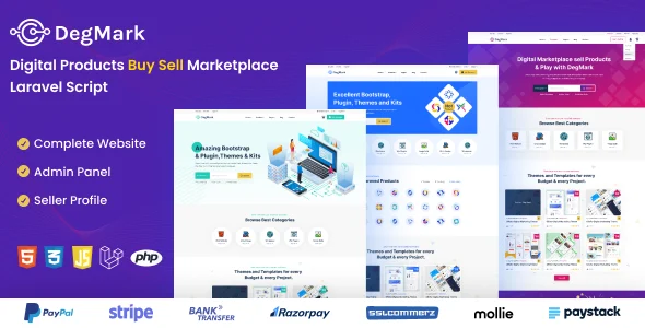 DegMark – Digital Products Buy Sell Marketplace Laravel Script