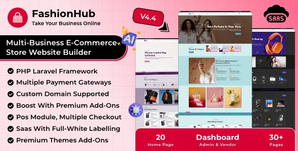 FashionHub SaaS – eCommerce Website Builder For Seamless Online Business