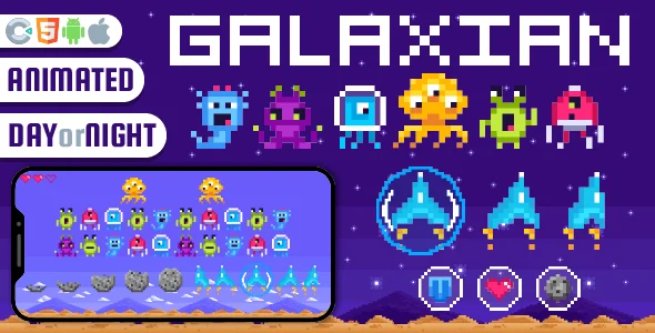 Galaxian – HTML5 Game,Construct 3