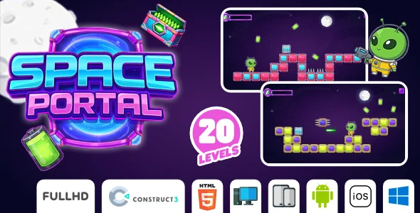 Space Portal — Puzzle Game (Construct 3 + HTML5)