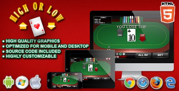 High or Low – HTML5 Casino Game