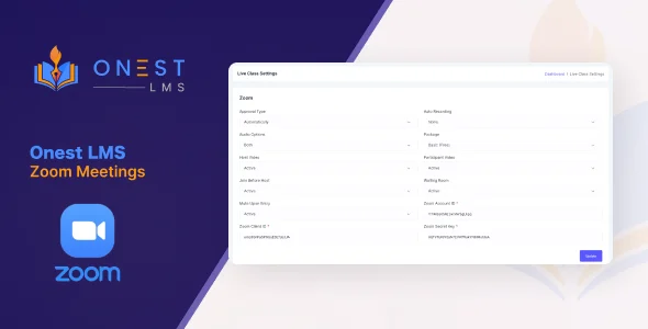 Onest LMS – ZoomMeeting Addon – Seamless Video Conferencing and Collaboration