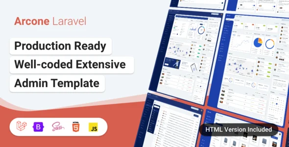 Arcone – Bootstrap 5 & Laravel 8 Admin Dashboard Template + HTML Version