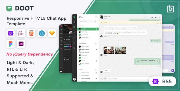 Doot – Chat App Template + Sketch, Figma & Adobe XD