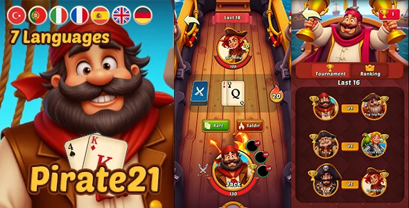 Pirate21 – Blackjack – HTML Game – Construct 3 – C3P