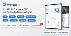 Woyosis – Saas Multi Company CMS – Events – Products & Jobs Script