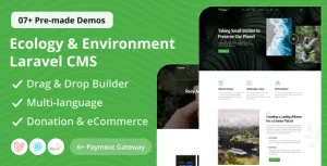 Ecozone – Ecology & Environment Laravel CMS With Live Page Builder
