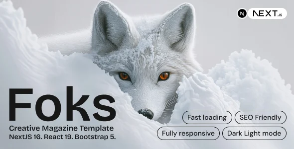 Foks – Lightweight Magazine Blog NextJS template