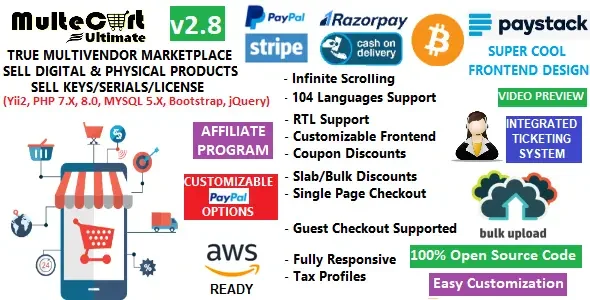 MulteCart Ultimate Ecommerce – Digital Multivendor Marketplace Online Store – eShop CMS