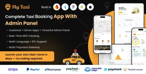 MyTaxi – Complete Flutter Taxi App | Full Taxi Booking Solution with Intercity & Parcel