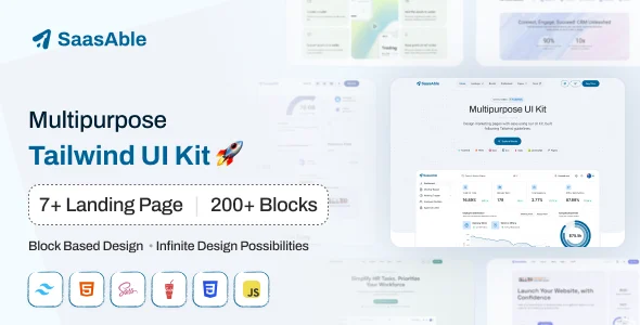 SaasAble – Tailwind Multipurpose UI Kit for Saas, Startup & Agency