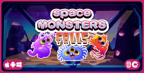 Space Monsters Falls – HTML5 Game Template